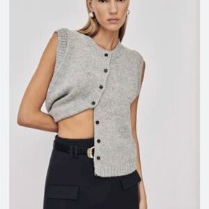 DISSH FOSTER SILVER MARLE KNIT VEST